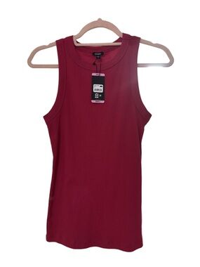 Express Sleeveless Ribbed Tank - fuchsia pink